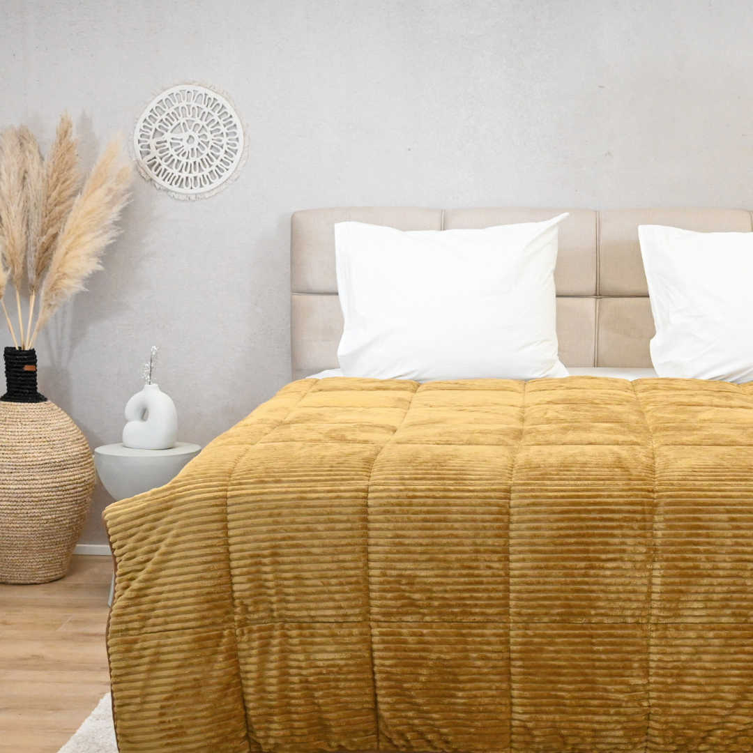 HappyBed - Rib - Bronze Brown - Dekbed voor het hele jaar