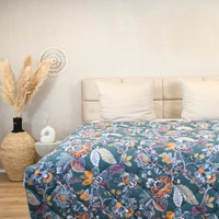 HappyBed Blumenharmonie – Bettdecke für das ganze Jahr – 100 % Baumwolle