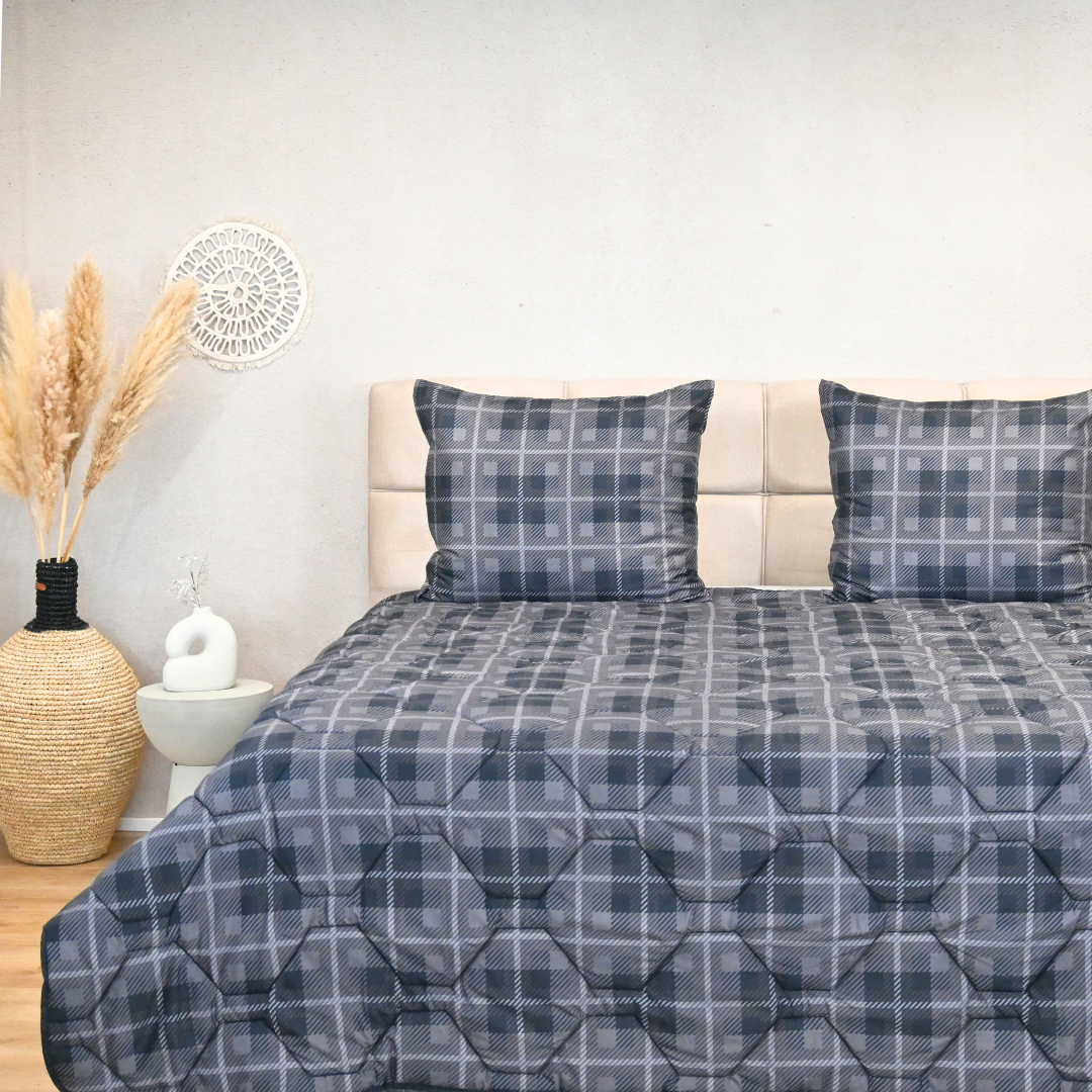 HappyBed Grey Tartan - Dekbed voor het hele jaar