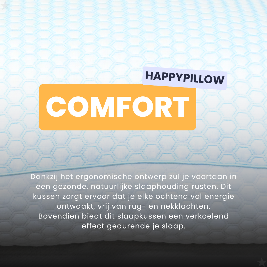 Happypillow Komfort – verstellbares Kissen – heiße/kalte Seite – Memory-Schaum-Füllung