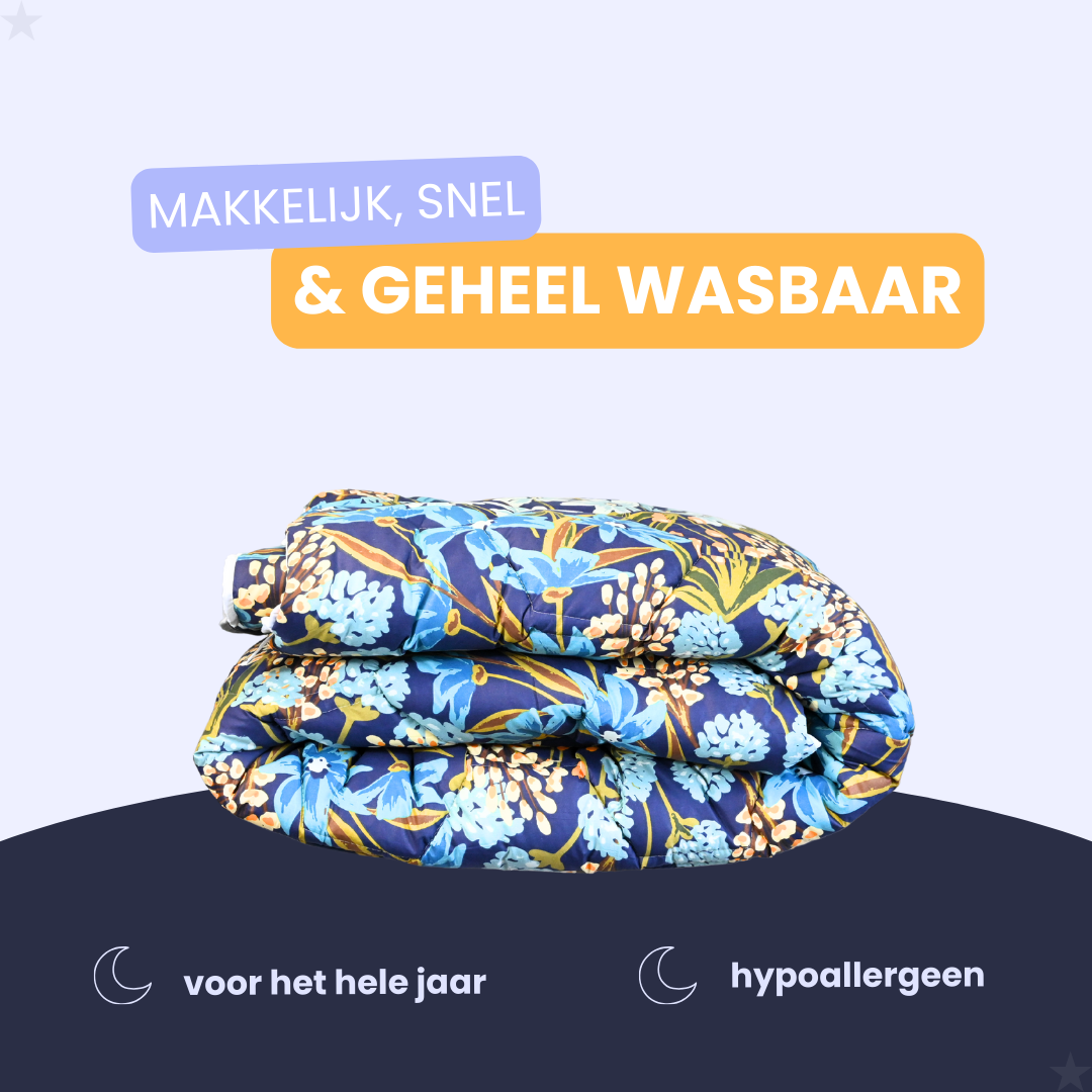 HappyBed Floral Green - 100% katoen - Dekbed voor het hele jaar