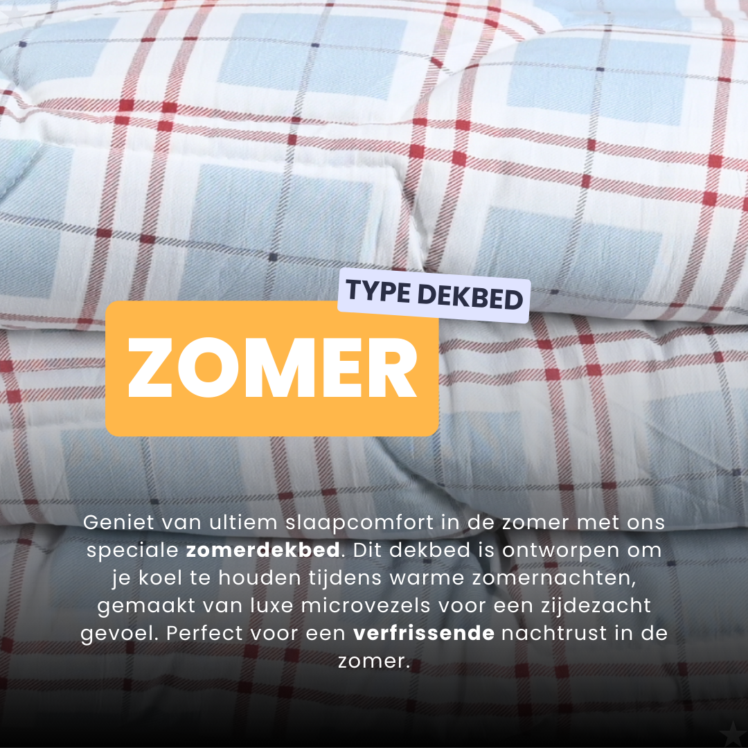 HappyBed Blue Tartan - Zomerdekbed voor de warme dagen