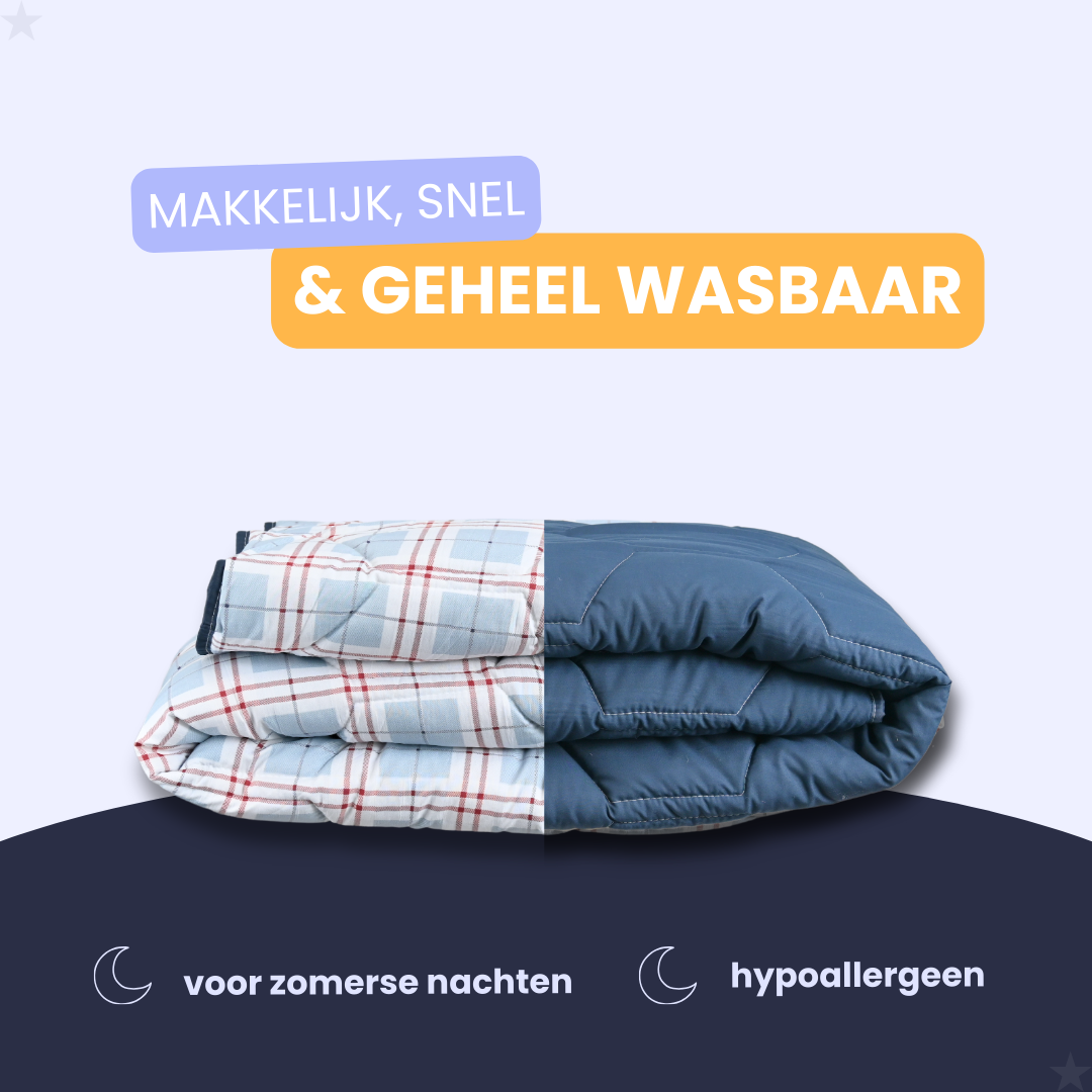 HappyBed Blue Tartan - Zomerdekbed voor de warme dagen