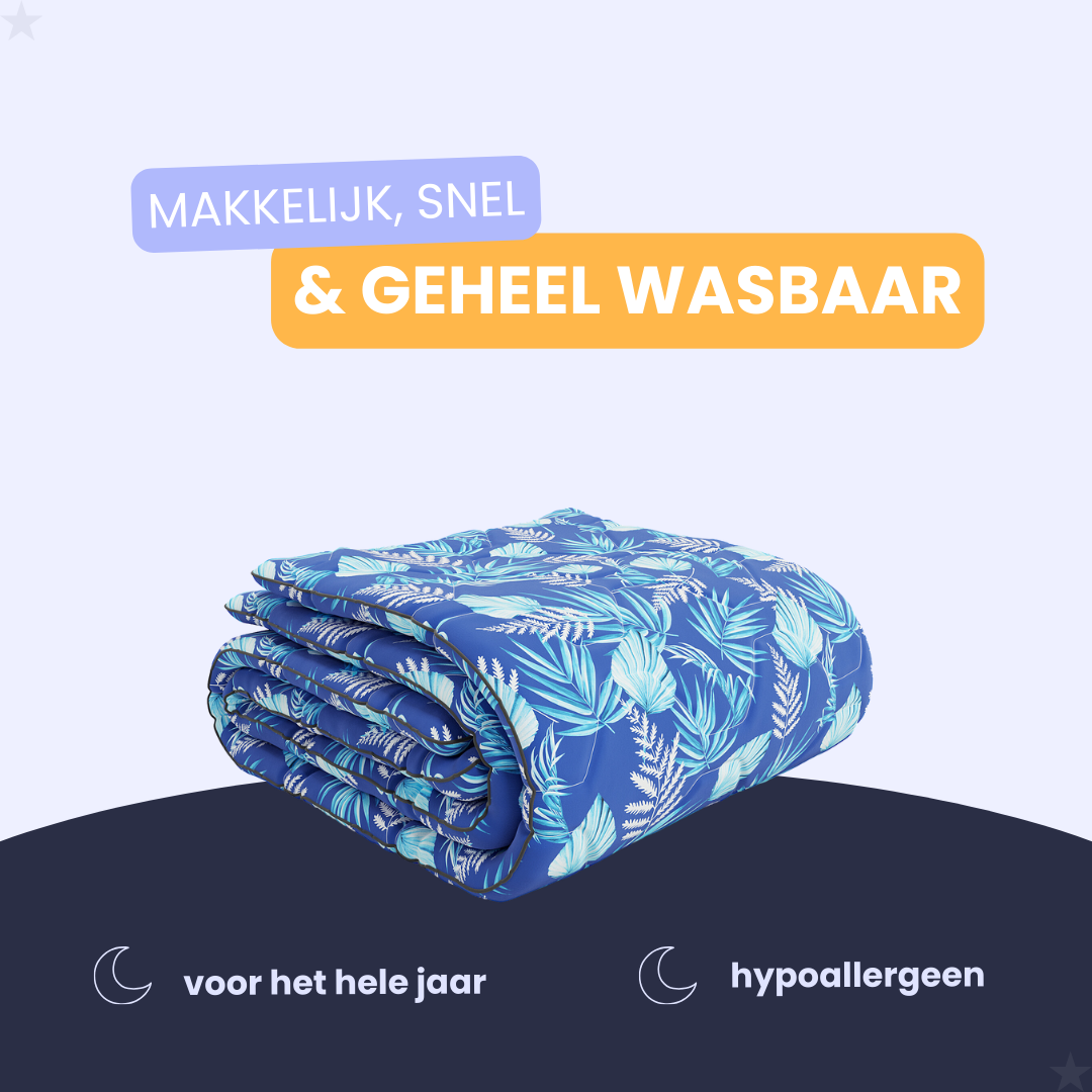 HappyBed Blue Leaves - Dekbed voor het hele jaar