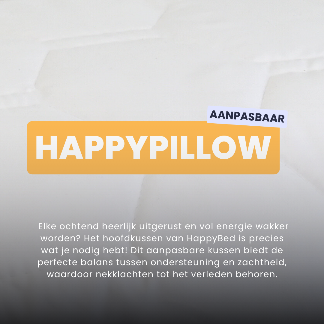 Happypillow | 50x75 cm - Aanpasbaar hoofdkussen - Traagschuim vulling