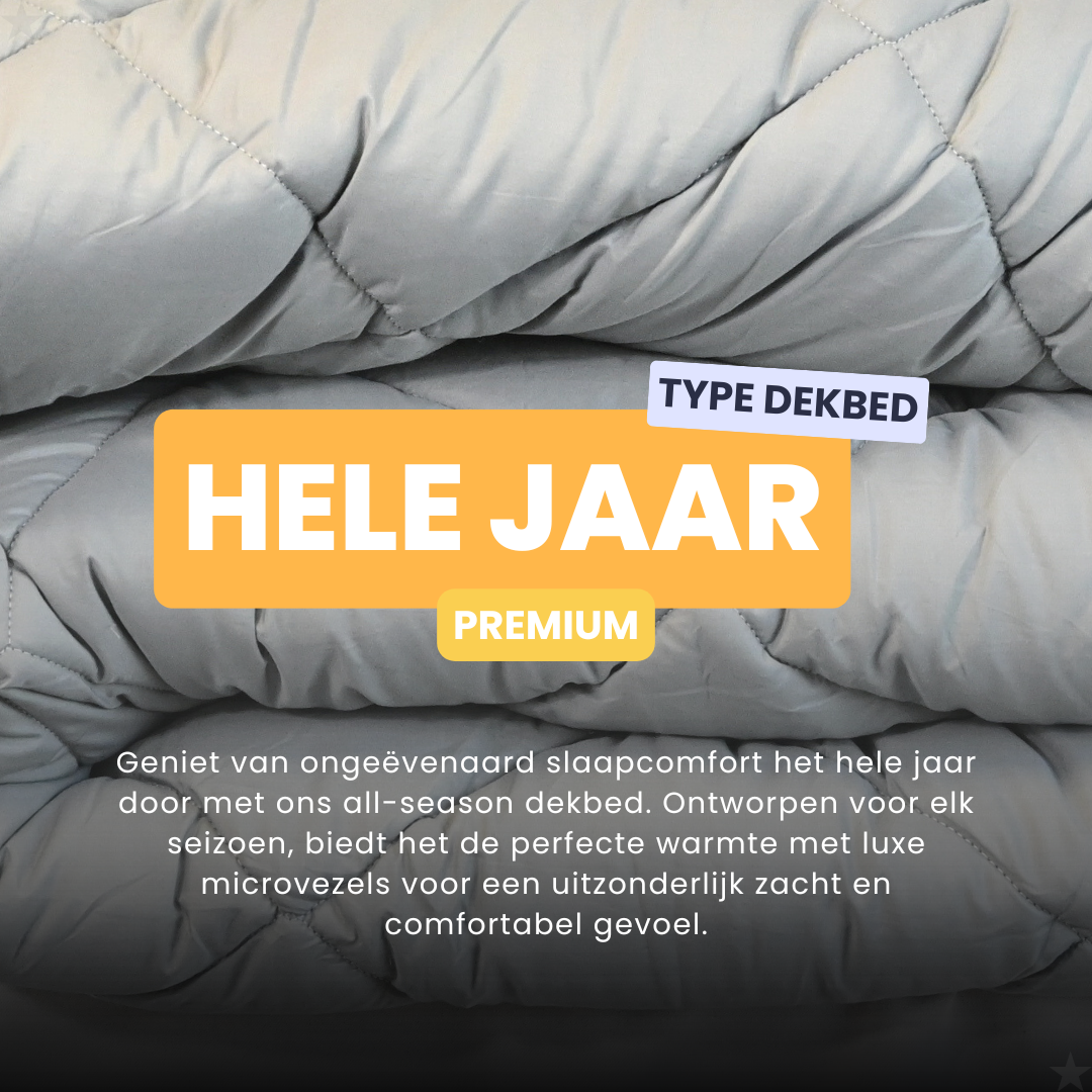 HappyBed Premium - Pebble grey - Dekbed voor het hele jaar - Percal katoen