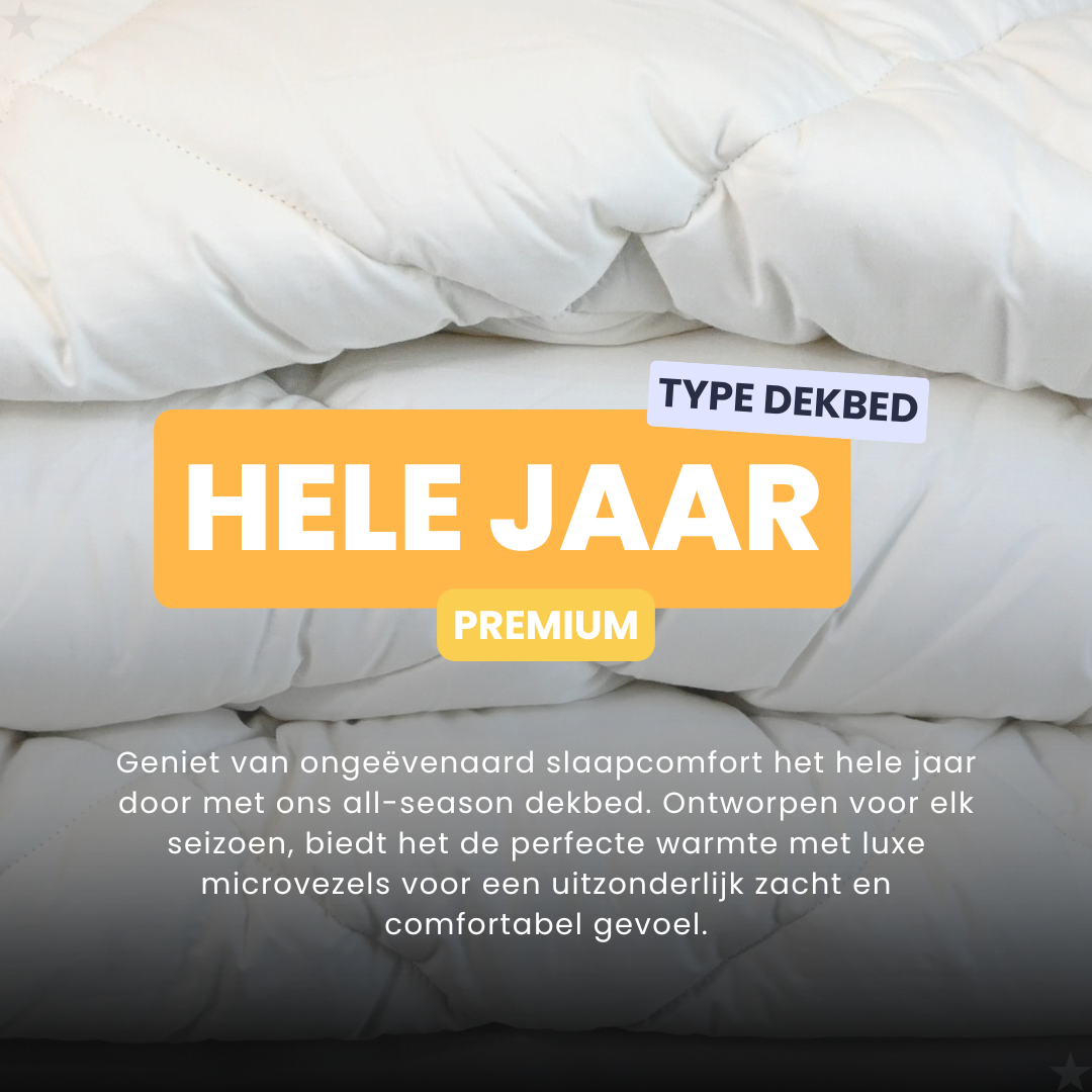 HappyBed Premium - Off white - Dekbed voor het hele jaar - Percal katoen