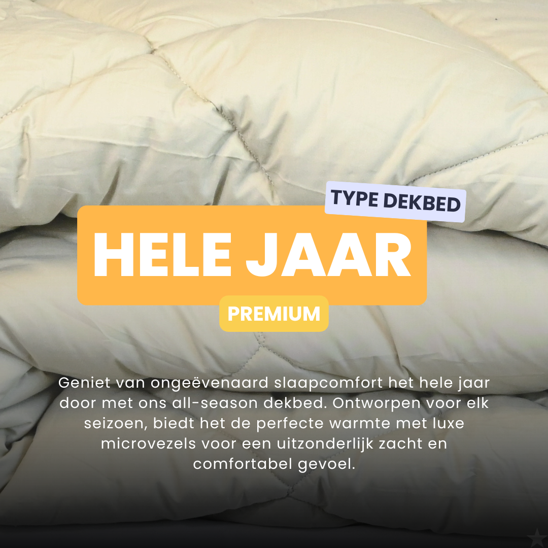 HappyBed Premium - Sage green - Dekbed voor het hele jaar - Percal katoen