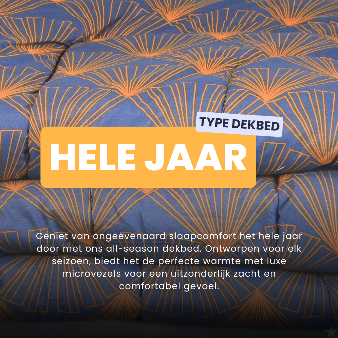 HappyBed Toffee - 100% katoen - Dekbed voor het hele jaar - Inclusief kussenslopen