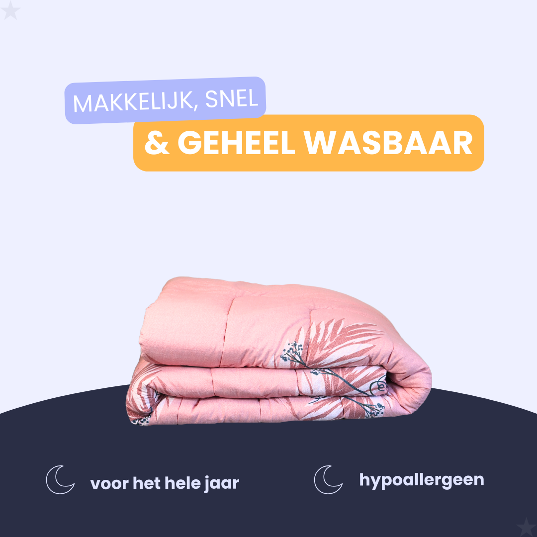 HappyBed Flora - 100% katoen - Dekbed voor het hele jaar - Inclusief kussenslopen