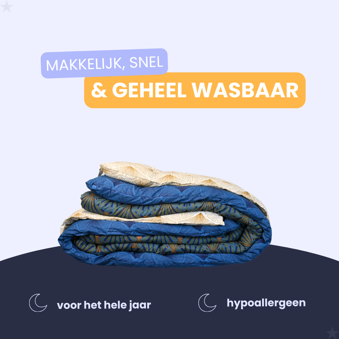 HappyBed Opal - 100% katoen - Dekbed voor het hele jaar - Inclusief kussenslopen