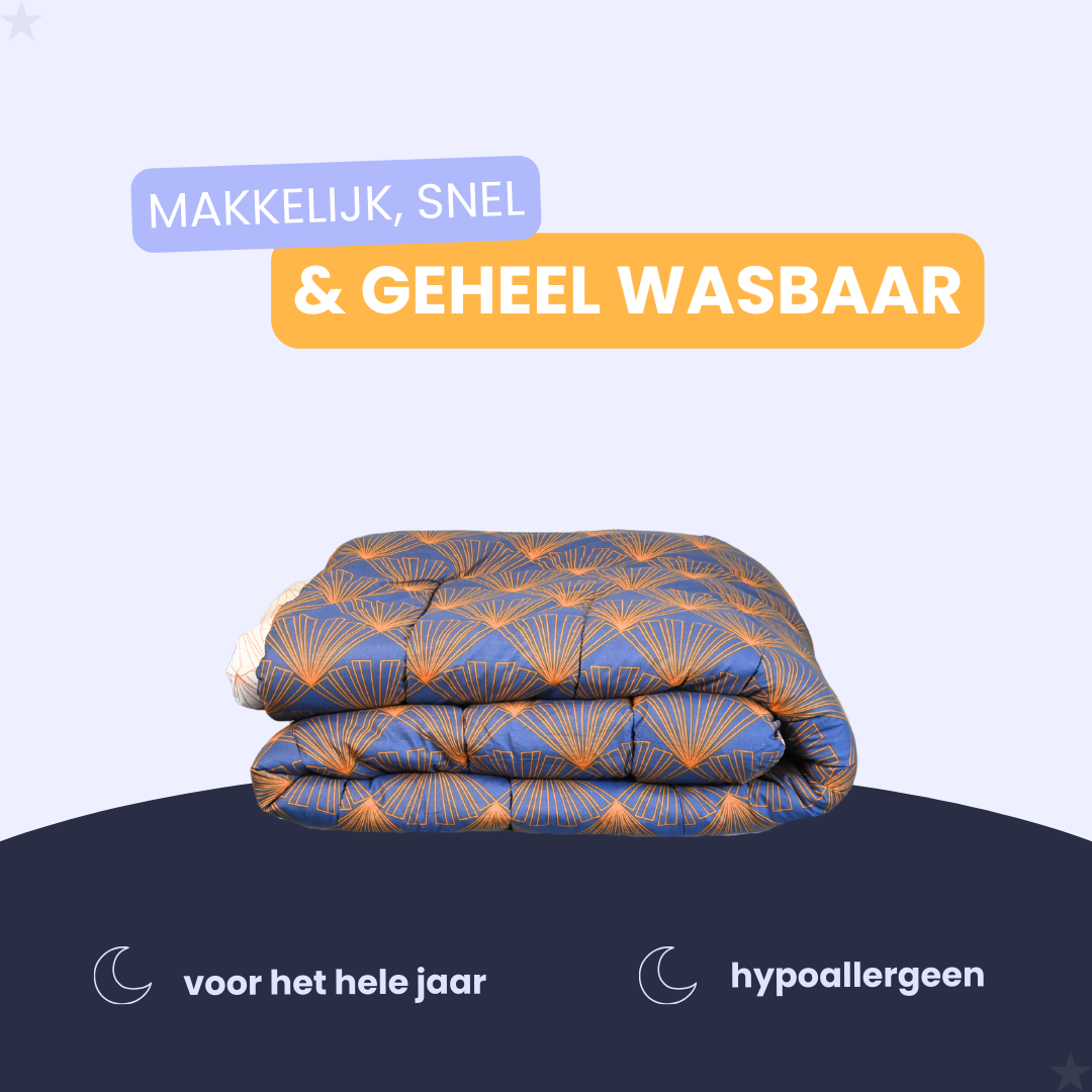 HappyBed Toffee - 100% katoen - Dekbed voor het hele jaar - Inclusief kussenslopen