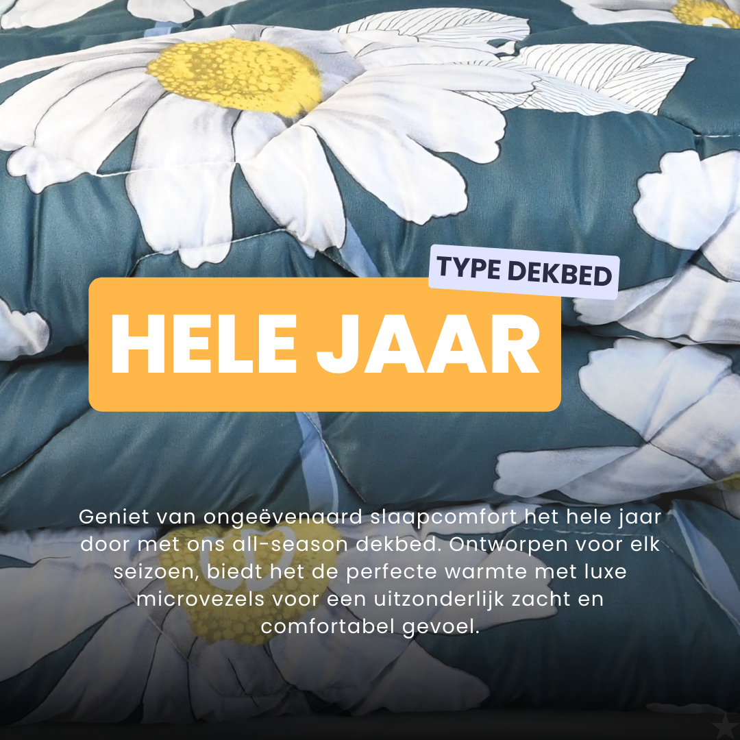 HappyBed Sunflowers - Satijn Look - Dekbed voor het hele jaar