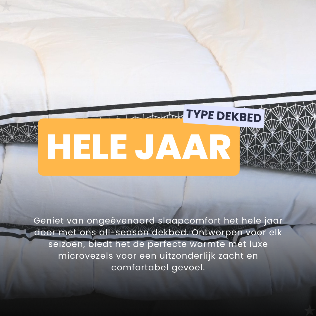 HappyBed Casta - 100% katoen - Dekbed voor het hele jaar - Inclusief kussenslopen