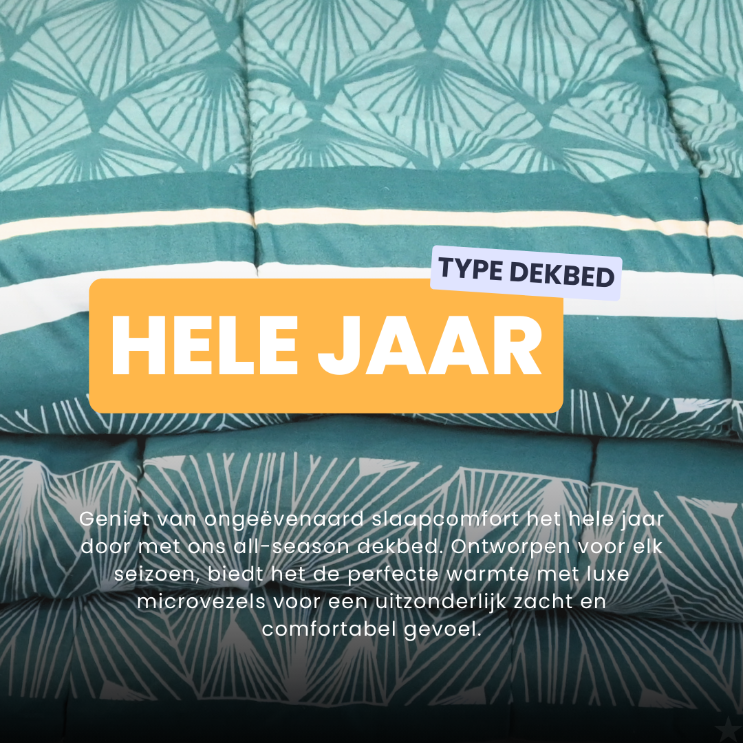 HappyBed Kerio - 100% katoen - Dekbed voor het hele jaar - Inclusief kussenslopen