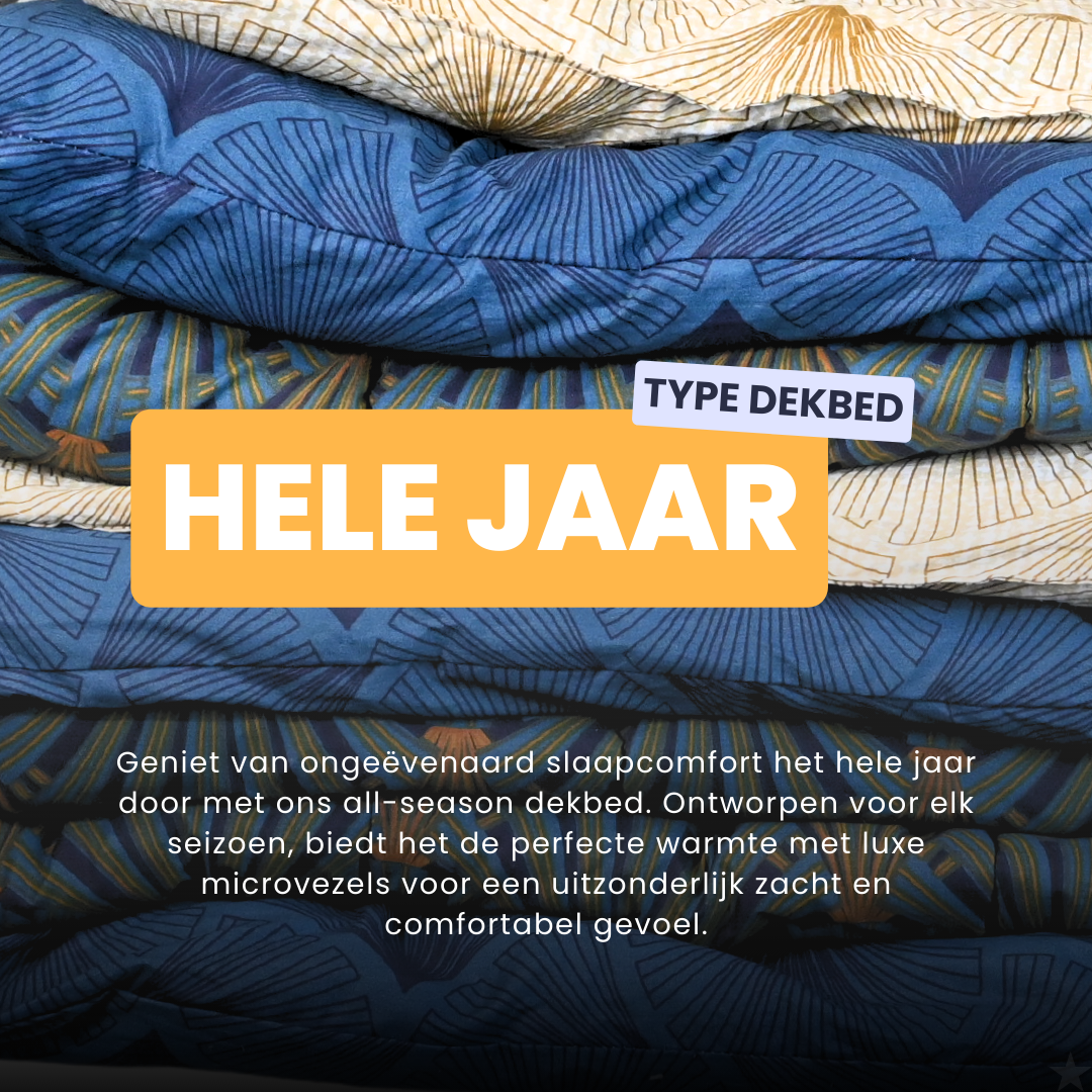 HappyBed Opal - 100% katoen - Dekbed voor het hele jaar - Inclusief kussenslopen