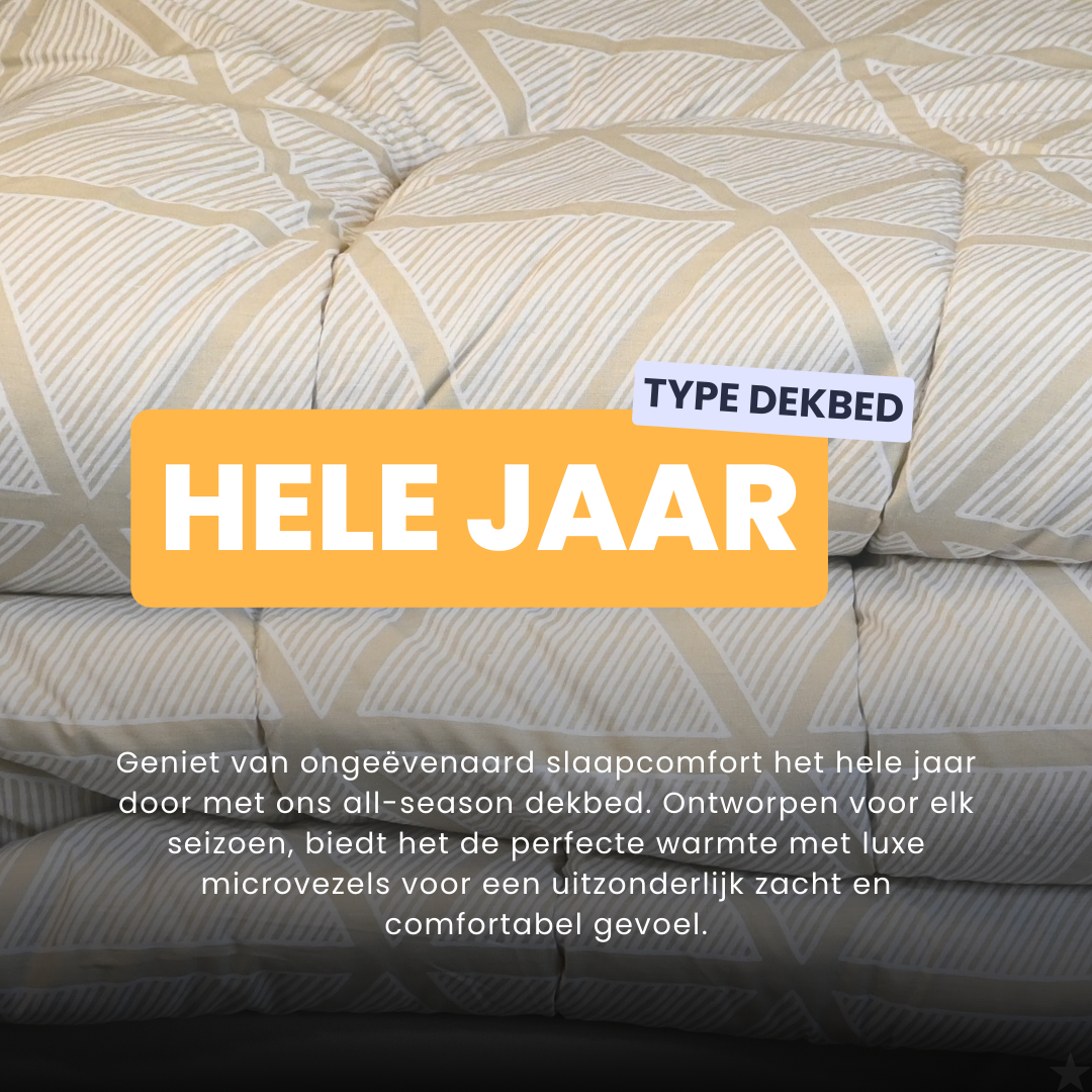 HappyBed Nairobi - 100% katoen - Dekbed voor het hele jaar - Inclusief kussenslopen