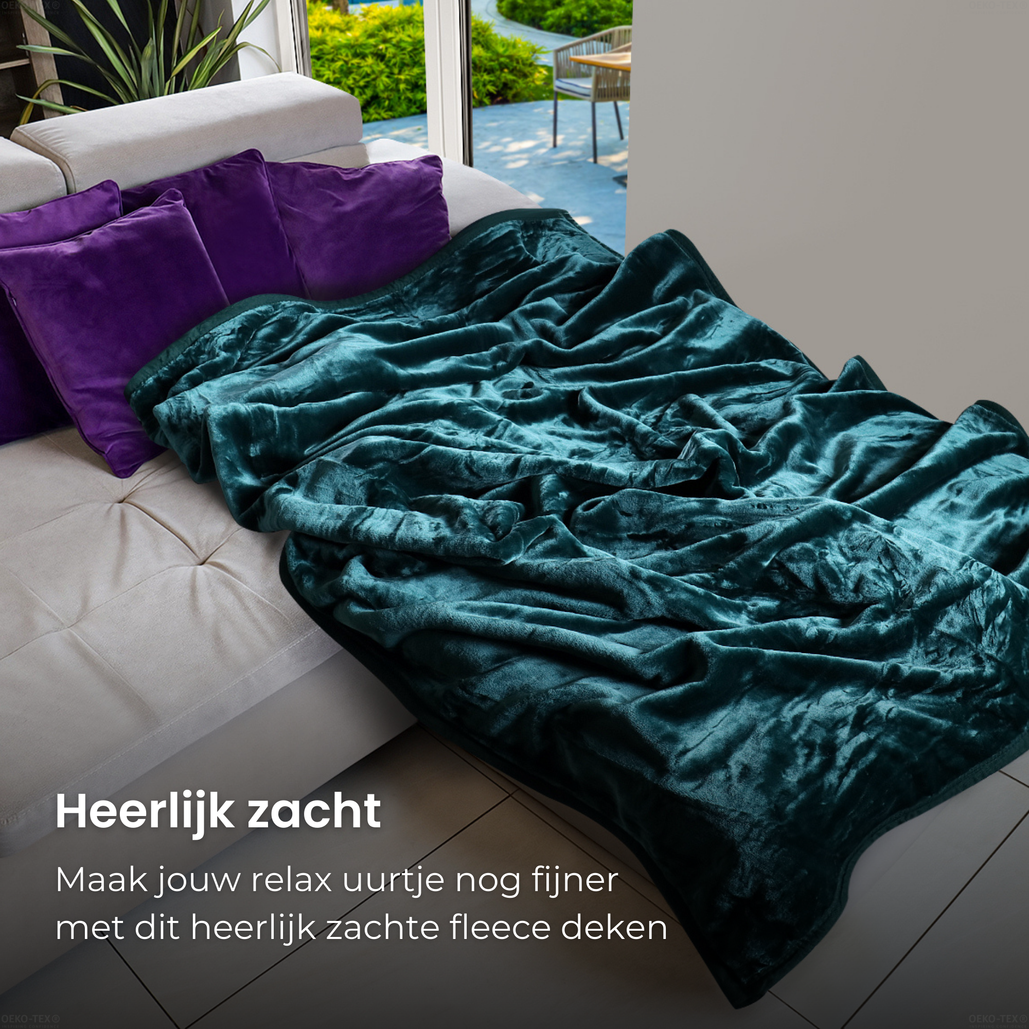 HappyBed cozydeken 150x200 cm - Fleecedeken | Groen