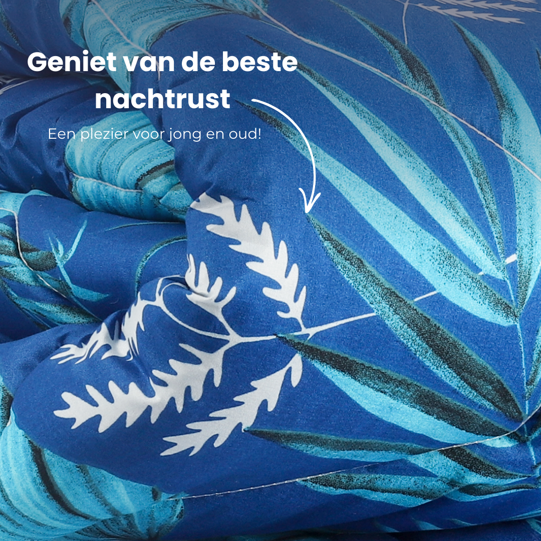 HappyBed blue leaves - Dekbed voor het hele jaar