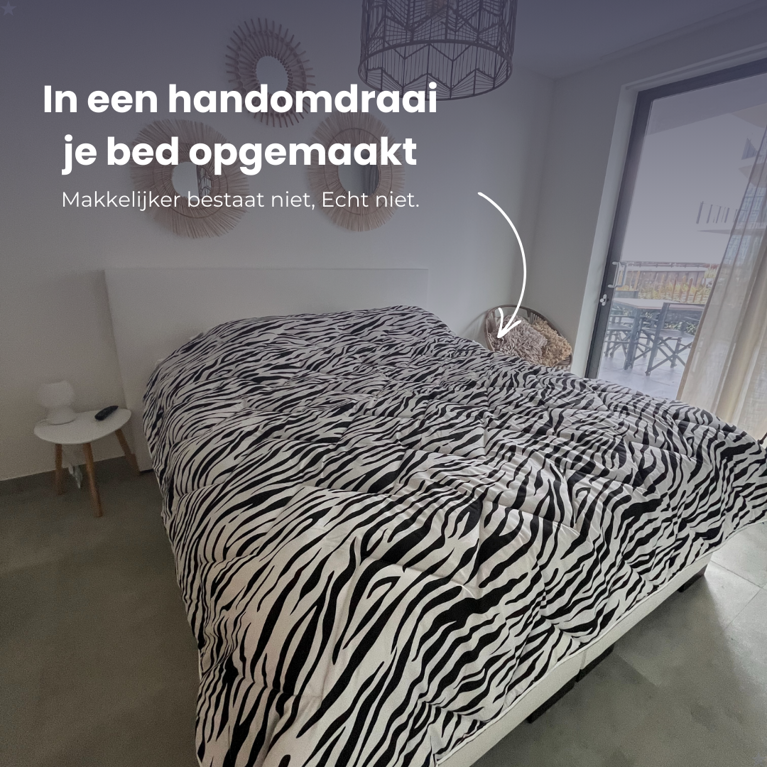 HappyBed | Zebra - Dekbed zonder overtrek / Bedrukt dekbed - Wasbaar hoesloos dekbed