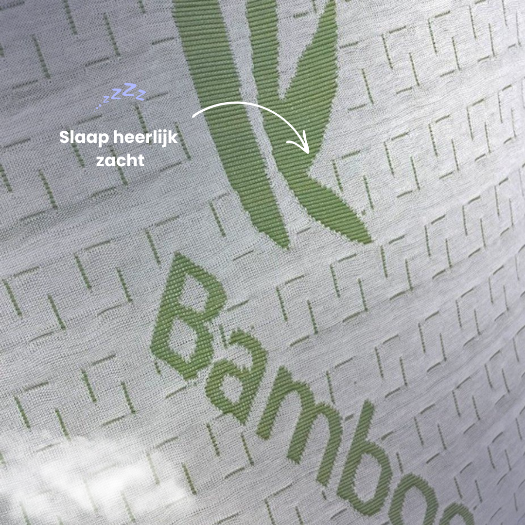 HappyBed Bamboe lichaamskussen | 40x145 cm - Zwangerschapskussen - Bodypillow - Ademende bamboe tijk